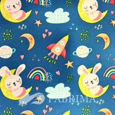 Heavy Twill Bonded | MSF-012 | 290 Gsm | Cloud Print | Light Blue