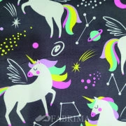 Printed Pvc | Unicorn Print | Black