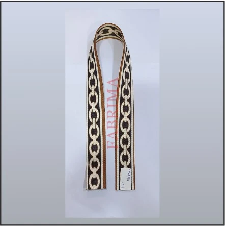 Printed Niwar | 1.5 Inch | White Chain